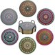 thumbnail image 1 of Juego de madera de 6 piezas con estante de almacenamiento, agua con mandala de girasol con aislamiento térmico, 1 of 7