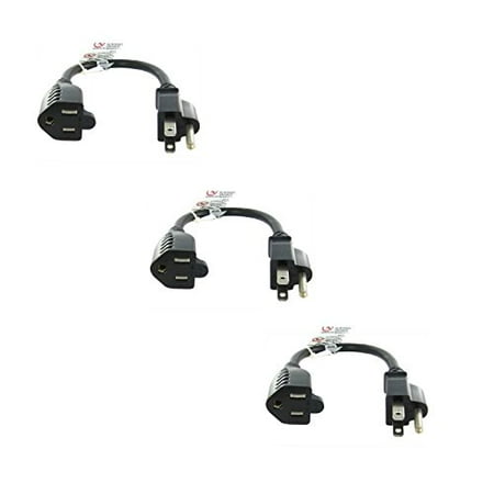 - MarginMart 1 Feet Outlet Saver Power Extension Cord NEMA 5-15R to NEMA 5-15P 3 Pack