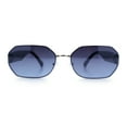 thumbnail image 5 of Womens Retro Dad Fashion Metal Rim Octagonal Rectangle Classy Sunglasses Silver - Smoke, 5 of 8