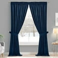 thumbnail image 2 of Navy Blue Curtains 102 inches for Bedroom, Elegant Blackout Velvet Drapes Noise Reducing Sliding Door Covering for Dining Room Theater, W52 x L102, 2 Panels, 2 of 10