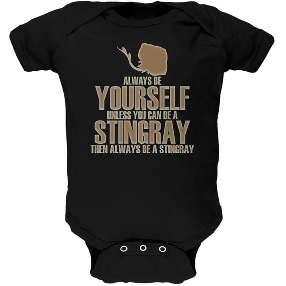 Always Be Yourself Stingray Black Soft Baby One Piece - 6 month