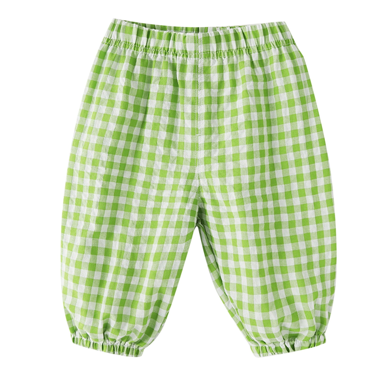 Otqutp Children Elastic Joggers Children Toddler Kids Baby Boys Girls Plaid Breathable Trousers Active Running Straight Pants