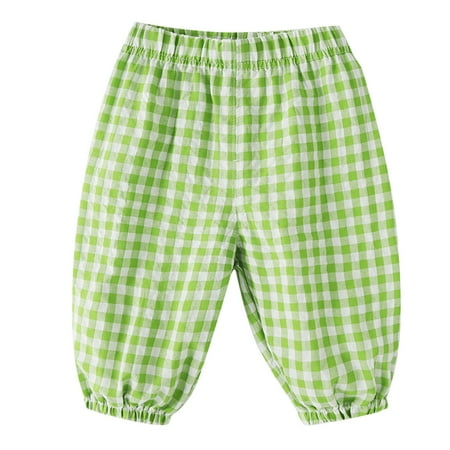 

LBECLEY 18 Months Boy Pants Children Toddler Kids Baby Boys Girls Plaid Breathable Pants Trousers Outfits Clothes Juniors Boys Pants Green 110