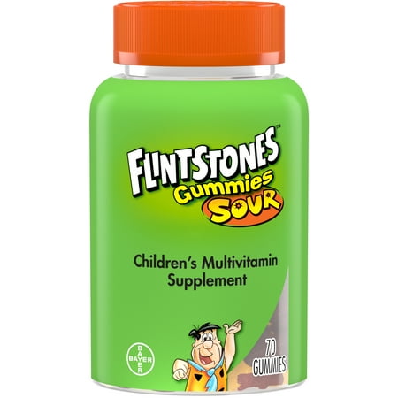 Flintstones Sour Gummies Kids Vitamins, Multivitamin for Kids, 70 Ct