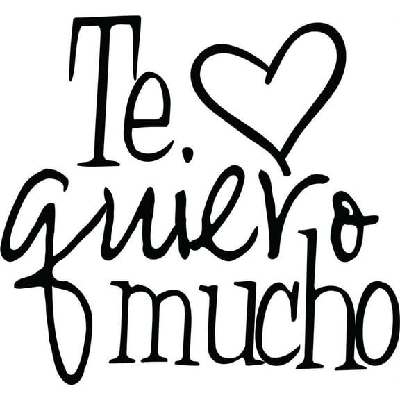 Design With Vinyl Te Guiero Mucho Artwork family I Want You A lot Wall Decal for Family - Need Wish Foreign Saying Spanish Themed Décor - Size: 27 In x 32 In