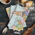 thumbnail image 6 of Easter Bunny Kitchen Towels Set of 2, Water Absorbent Dish Towel, Colorful Easter Eggs Eucalyptus Teal Wooden Decorative Hand Towels - Quick Drying Cloth for Cooking Baking, 18x28 Inch, 6 of 8