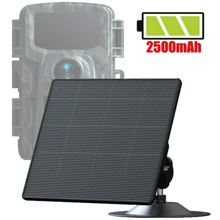 CAMPARK Trail Camera Solar Panel DC 6V/2500mAh Rechargeable Lithium Solar Power Battery Fast Portable Charger IP66 Waterproof for Hunting Game Cameras Compatible with DC Interface 6V 2A/ 6V 1.5A