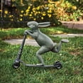 thumbnail image 2 of Scooter Bunny Antique Grey and Bronze Metal Garden Sculpture, 2 of 2