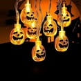 thumbnail image 2 of Decoración de Halloween, guirnalda de calabaza naranja con pilas de 20 luces LED para exteriores para decoración de Halloween, 2 of 5