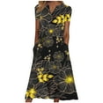 thumbnail image 2 of Jusqu'à 65 % de Réduction! Robes d'Été Mode pour Femmes 2024 Grande Taille Décontractée Manches Courtes Col en V Robe Imprimée Robe Ample, 2 of 5