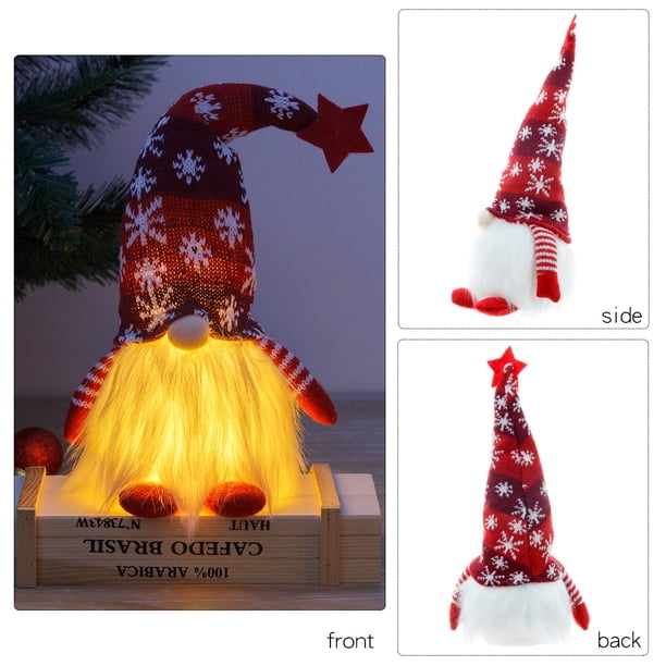 Decoración navideña GNOME con luces LED de 30 cm de altura, sueco Santa Tomte Santa Claus GNOME, decoración navideña estadounidense, regalos enanos escandinavos para niños, familia, amigos, Navidad ShuxiuWang 8390613599797