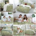 thumbnail image 5 of Christmas Snowflake Comforter Set Queen Size, Green Gold Retro Gradient Texture Soft Bedding Set for Man Woman, 4 Pieces Duvet Cover Set with Fitted Sheet, 2 Pillowcases, 5 of 9