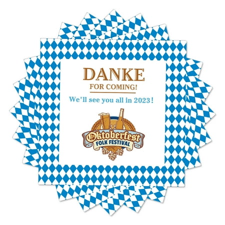 50pcs Oktoberfest Party Supplies Napkins - Oktoberfest Blue and White Paper Luncheon Napkins for Oktoberfest Table decorations