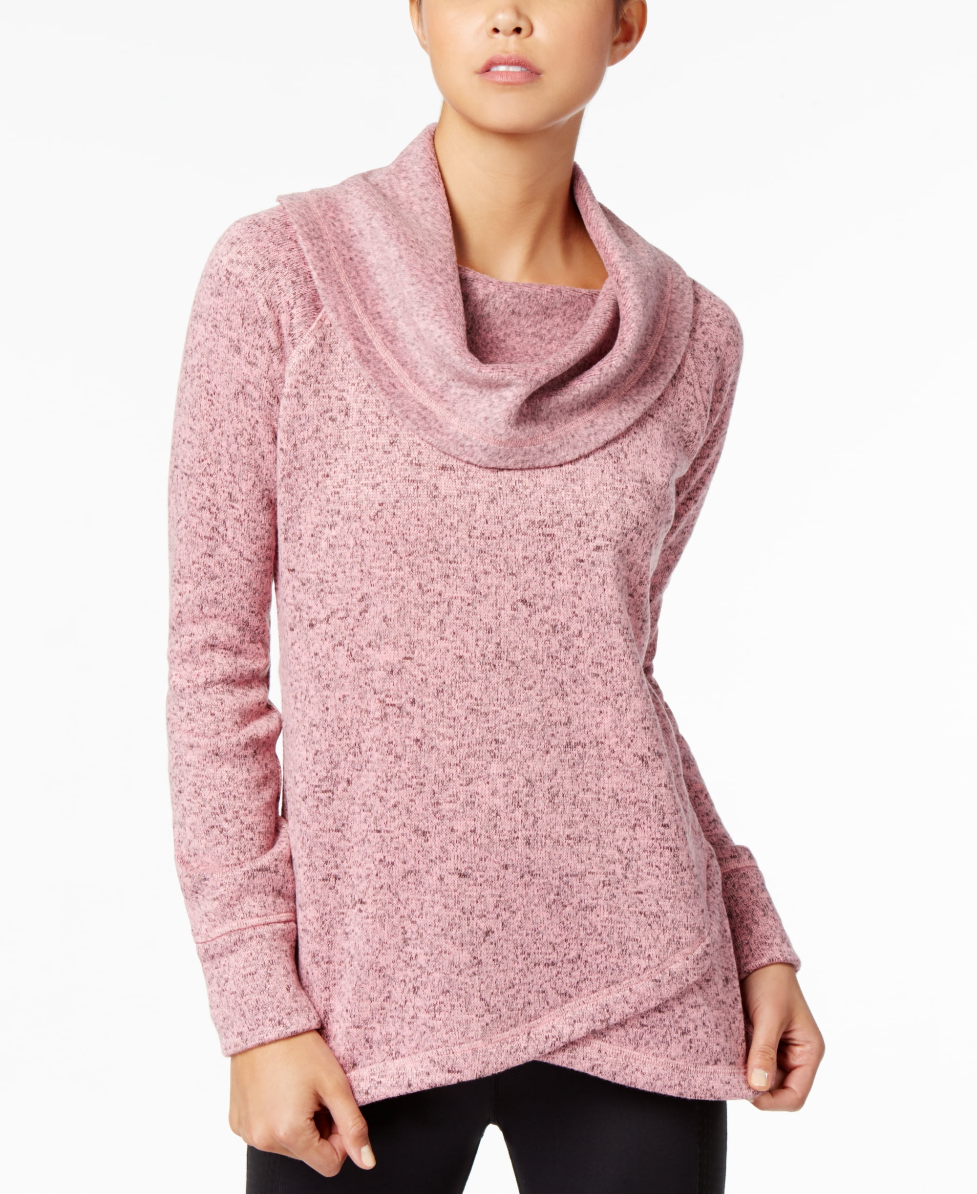 Cowl Neck Athletic Sweatshirt, Sea Pink 