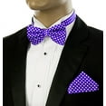 thumbnail image 2 of Purple Checkered Silk Bow Tie and Pocket Square, 2 of 3
