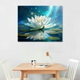 thumbnail image 3 of Nawypu Zen Wall Art White Water Lily Canvas Wall Art Lotus Flower Bloom in Water Print Picture Artwork for Bathroom Yoga Spiritual Living Room Decor, 3 of 5