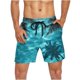 thumbnail image 5 of Ceisia Men's Starlight Palm Tree Print Beach Shorts | 4-Way Stretch Drawstring Swim Trunks (Turquoise) Gifts, 5 of 5