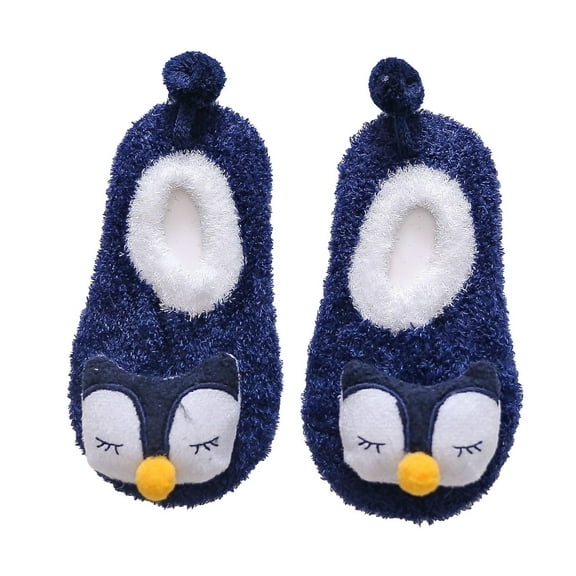 Odeerbi Non-Slip Slipper Socks for Baby Infant Boys Girls Prewalker Fuzzy Socks Walking Shoes Thermal Cotton Socks Cozy Plush Socks Children Winter Keep Warm Home Socks