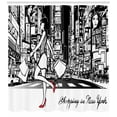 thumbnail image 3 of Ambesonne New York Shower Curtain, Lady Passing Crowded City, 69"Wx75"L, Dark Pink Charcoal Grey, 3 of 3