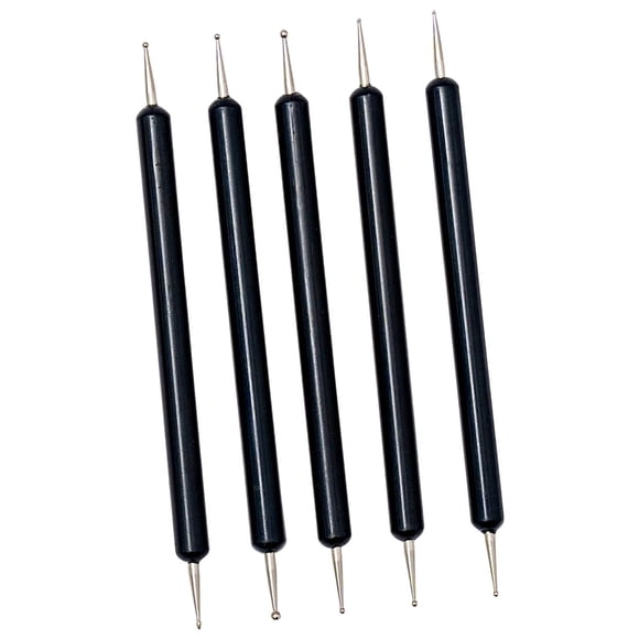 Juego de 5 Lápices de Relieve, Herramientas de Punteado para Cerámica, Lápiz de Bola de Doble Punta para Decoración de Pasteles Y Proyectos