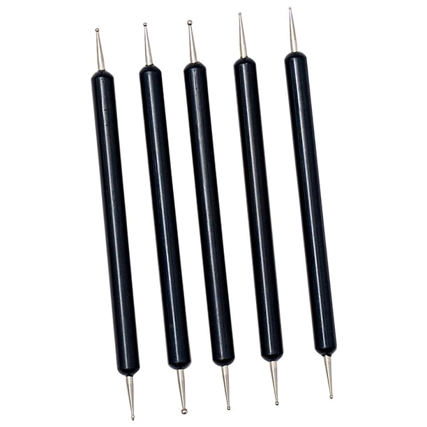 Juego de 5 Lápices de Relieve, Herramientas de Punteado para Cerámica, Lápiz de Bola de Doble Punta para Decoración de Pasteles Y Proyectos