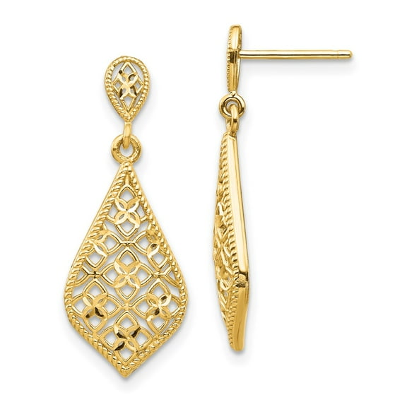 Primal Gold 14 Karat Yellow Gold Fancy Dangle Post Earrings