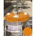 thumbnail image 4 of Fall Tablecloth Autumn Pumpkin Orange Round Outdoor Tablecloths 60 Inch, Waterproof Patio Table Cloths with Umbrella Hole and Zipper, Harvest Table Cover for Outdoor Tables Picnic Holiday Thanksigving, 4 of 6