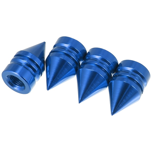 4 Pcs Blue Car Tire Dustproof Caps Motorcycles Tower Shape Air Valve Cover for Wheel