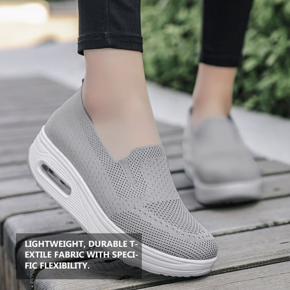 WHAMVOX 1Pair Relaxation Breathable Thick Bottom Shoes Woman Heighten Mesh Sneakers