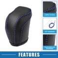thumbnail image 4 of Cubierta de pomo de cambio de marcha Unique Bargains para Toyota RAV4 2013 2014 2015 2016 Cuero sintético negro con costuras azules, 4 of 7