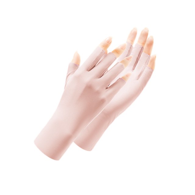 Guantes de medio dedo con protección solar de seda helada para hombres y mujeres, de verano, anti-ultravioleta, para recoger té al aire libre, para conducir, ligeros y finos