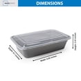 thumbnail image 4 of Mainstays 15-Pack 1-Compartment BPA-Free Plastic Meal Prep Food Storage Containers, Soothing Grey, 4 of 10