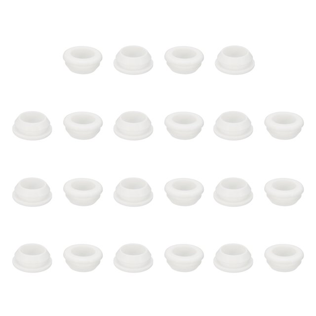 Grommets de goma de silicona Uxcell, 22 piezas 11/16"(17mm) Agujero de perforación, 9/16 pulgadas(14mm) Diámetro interior. Tapón de goma para cableado de sistema de riego cortafuegos, Blanco, 0.33" H