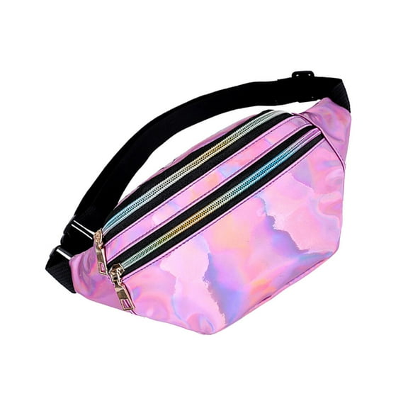 LULULION Crossbody Waist Bag Pink Polyester 1Pcs Casual Shopping Women