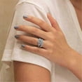 thumbnail image 2 of Women's 2pcs Cubic Zirconia Diamond Stackable Ring Set For Wedding Engagement Party Valentine's Day Anniversary Jewelry Gifts, 2 of 4