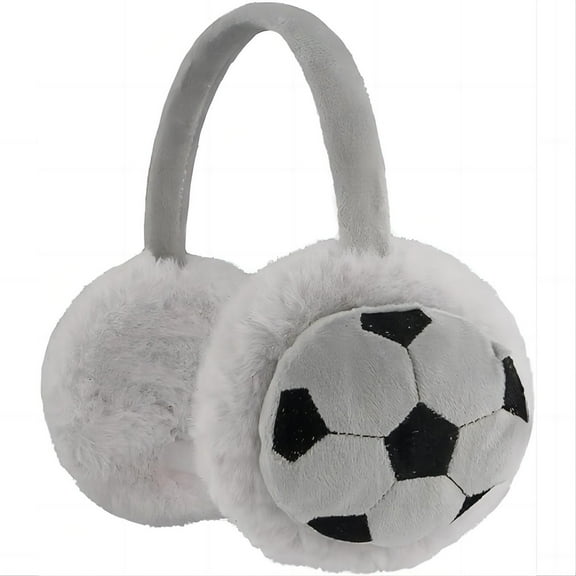 Boys Girls Cute Cartoon Football Winter Warm Earmuffs Soft Earmuffs Children Outdoor Warm Earmuffs