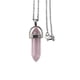 thumbnail image 1 of Zhuge Collares de cristal para mujer, colgante de cristal, collar de piedras preciosas para curación energética espiritual, colgante hexagonal, adivinación para hombres (rosa), 1 of 5