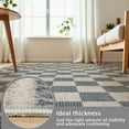 thumbnail image 6 of RUG ROBOT 6'x9' Area Rugs for Living Room, Washable Non-Slip Checkered Rugs for Bedroom, Dining Room, Soft Low-Pile Classic Farmhouse Geometric Indoor Large Accent Carpet, Gray, 6 of 9