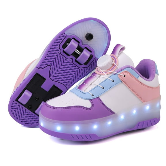 Kids Roller Skates Light up Shoes with Wheels Shoes LED USB Charging Roller Sneakers for Girls Boys Birthday Christmas Gift