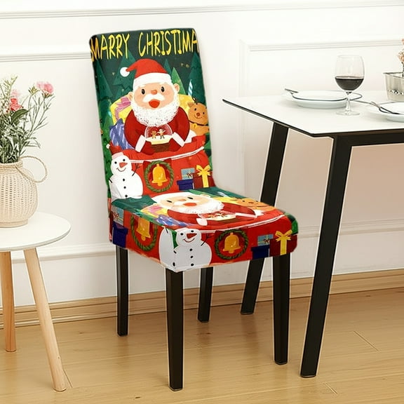 Bpyeka Christmas Chair Cover 1 Piece Christmas Dining Table Chair Protector Elastic Chair Cover Washable Suitable for Restaurant Hotel Party Wedding,Holiday Products,Fall Decor