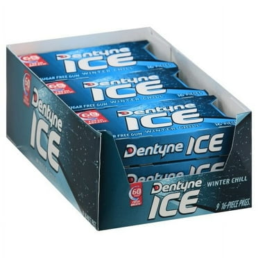 Dentyne Ice Winter Chill Sugar Free Gum, 9 Packs of 16 Pieces 144 Total Pieces
