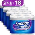 thumbnail image 2 of SpongeTowels UltraPRO Essuie-Tout Ultra Résistant et Absorbant, Feuilles au Choix, 2 Paquets de 6 Rouleaux Géants 18 Rouleaux Réguliers, 2 of 5