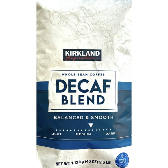 Kirkland Signature Decaf Blend Whole Bean Coffee, Medium-Roast, 40 Ounce