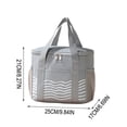 thumbnail image 3 of Linnome Handheld Insulated Bag Thickened Aluminum Foil Lunch Tote for Office Workers Meal Prep Bento Bag 9.8x6.7x8.3in Gray, 3 of 8
