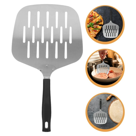 OFFIGAM Silver Stainless Steel Pizza Peel for Oven Use with Perforated Surface and Smooth Edges, Durable Kitchen Tool