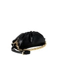 Scoop Ruched Clutch Gold Chain Handbag