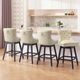 thumbnail image 5 of Fahomiss Swivel Bar Stools Counter Height Set of 4, 26" Faux Leather Kitchen Island Stools with Back, Beige, 5 of 10