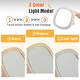 thumbnail image 4 of Pcs Vanity Mirror 3 Color Lighting Modes Rechargeable with USB Port Round Shape Pink, 4 of 6