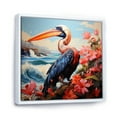 thumbnail image 2 of Designart "Pink Pelican at the Beach Coastal Watch II" Animals Framed Wall Art - Pink Pelican Bedroom Framed Canvas Wall Art, 2 of 6