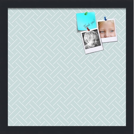 PinPix 15x15 Custom Cork Bulletin Board Lattice Lt Blue Poster Board Has a Fabric Style Canvas Finish Framed in Lattice Lt Blue by ArtToFrames (PinPix-1826)
